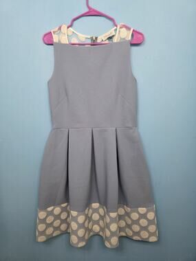 Closet London Women's Size 10 Blue White Polka Dot Lace Sleeveless Mini Dress